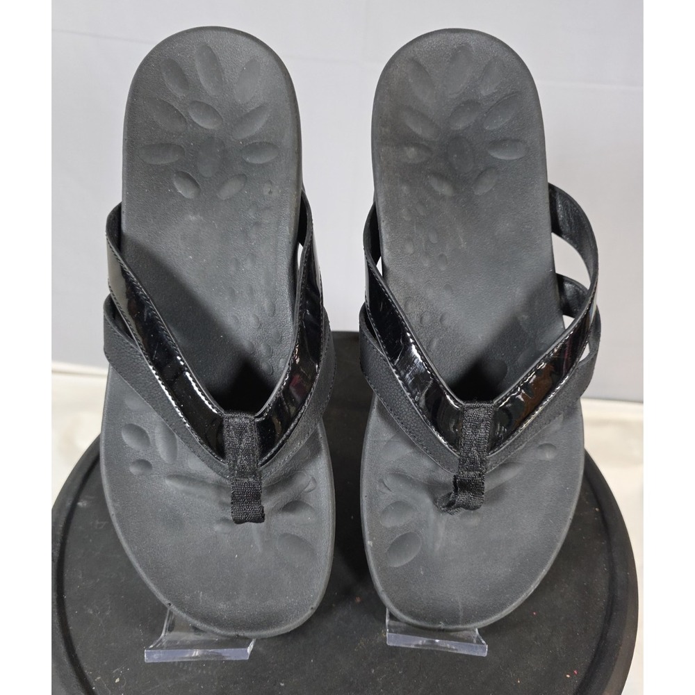 Megnya Womens‎ Orthotic Sandal 41 Black Flip Flop Arch Support Plantar Fasciitis